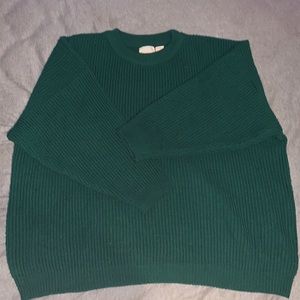 a thrifting find; heavy sweater made by Roaman’s